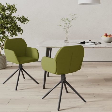 Sillas de comedor giratorias 2 unidades terciopelo verde claro