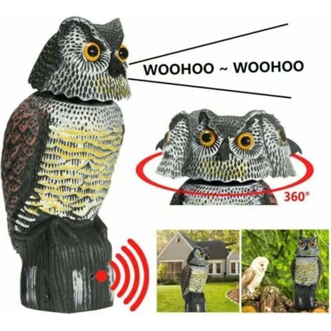 Realistic bird scarer with rotating head – Effective repellent for birds and rodents – Durable plastic material – Lightweight for easy installation (1/5)