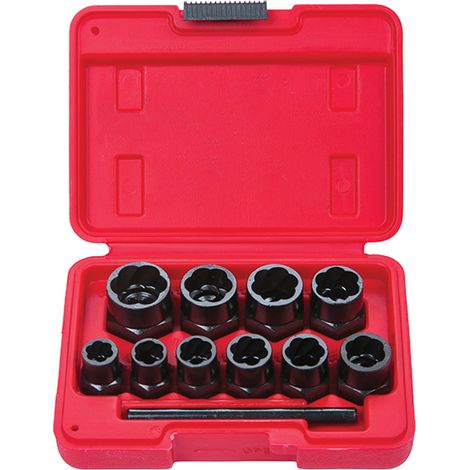 BlueSpot 10pc Damaged Nut Bolt Remover Stud Extractor Socket Set Broken Removal (1/5)