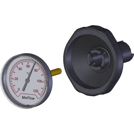 Flamco Griff mit Thermometer, Blau