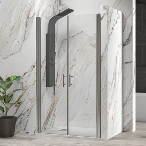 Porta doccia apertura saloon 75-80cm finitura cromo KS2800 Saloon kamalu