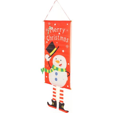 Décorations de Noël : Bannière suspendue Bonhomme de Neige en tissu pour mur et paysage (1/5)