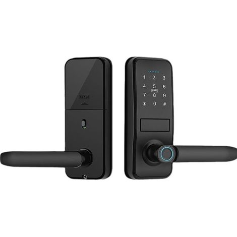 Intelligentes Schließsystem – schlüsselloser Zugang mit elegantem, mattschwarzem Griff, elektronischem Tastenschloss, Fingerabdruck- und Touchscreen-Tastatur, biometrischer Bluetooth-Technologie (1/5)