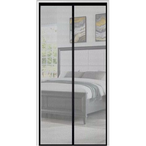 Moustiquaire magnétique en fibre de verre, 100 x 210 cm, maille ultra-fine, aimants puissants, moustiquaire pour porte-fenêtre