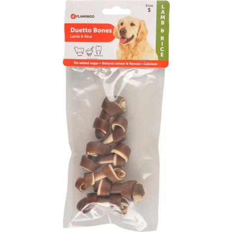 Friandise agneau et riz 90 g DUETTO Bones pour chien - Flamingo