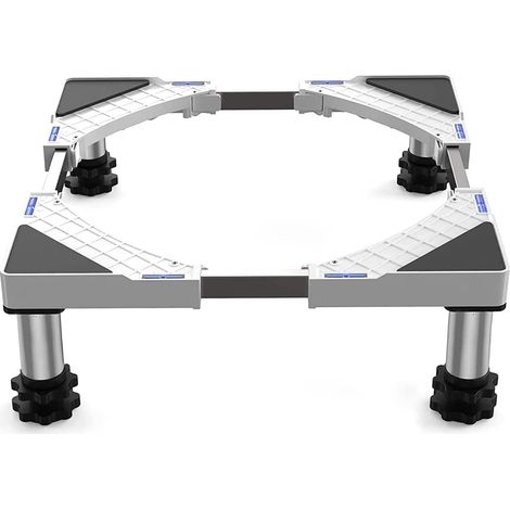 Socle pour lave-linge, socle pour sèche-linge, réfrigérateur, lave-linge, charge maximale 200 kg avec 4 pieds (réglables : 45-65 cm, 13-17 cm) (1/5)