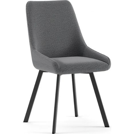 Artemis, Set di 4 sedie in microfibra Grigio scuro (48cm X 60cm H. 87cm)  Duzzle (1/5)