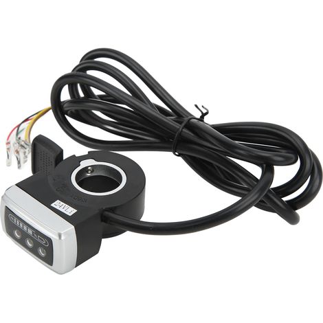 6-adriger Gasgriff mit Ein-/Ausschalter und Batterieanzeige, 22 mm Öffnung, für 24-V-Elektrofahrräder und -Roller. (1/5)