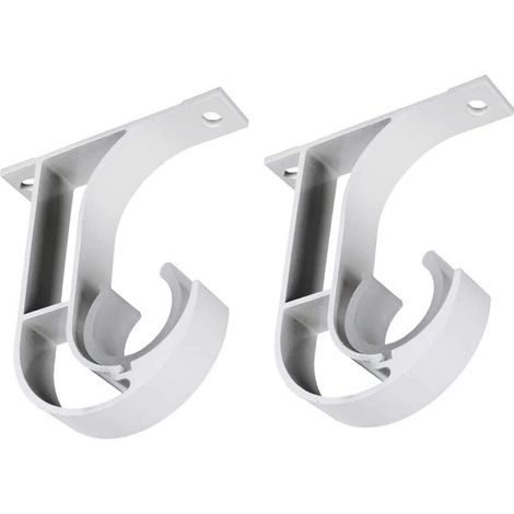 2 soportes para barra de cortina, soportes de pared, soportes de techo, soporte de aleación de zinc para barra de cortina de armario, para dormitorio y sala de estar, con tornillos, color negro. (1/5)
