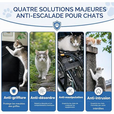 Rouleau Tapis Anti Chat avec Pointe 20030cm Repousse Chien Extérieur avec Piquets de Sol en U Tapis Anti Chien Intérieur Noir Grille de Protection Plante Chats pour Canapé Jardin Pelouse (1/4)