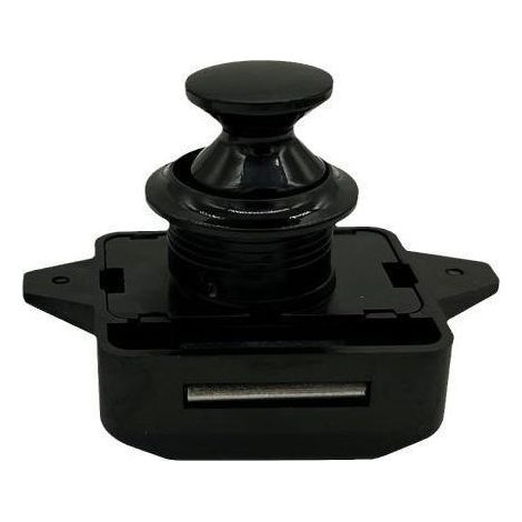 2 x Loquet à bouton poussoir, pour portes de 15–18 mm d'épaisseur, sans clé, fixation 26 mm, usage bateau/van/camping-car (1/5)