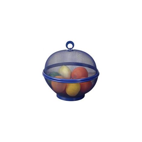Obstkorb mit Deckel und Netz, Schutz vor Fruchtfliegen, großes Fassungsvermögen, Aufbewahrungskorb (blau) - Crezuo