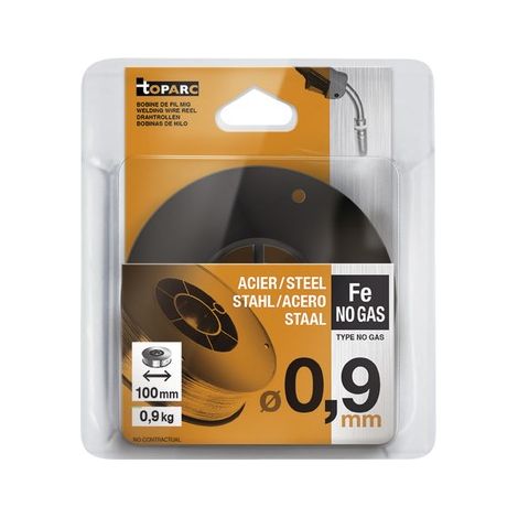 Alambre recubierto sin gas ø 0,9 mm - Bobina de plástico S100 0,9 kg - E71t-gs