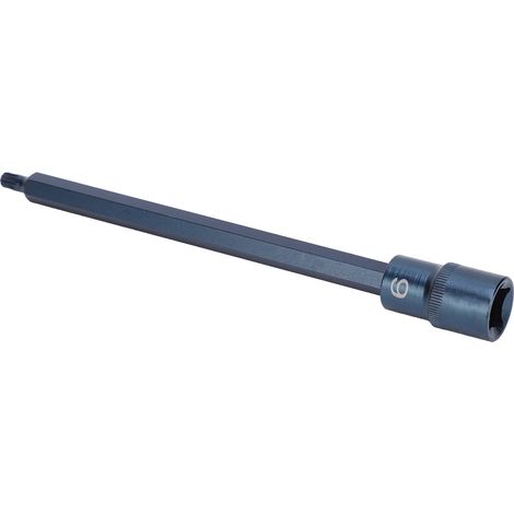 Douille 12 pans en acier allié S2 bleui, accessoire tournevis à cliquet rapide, dimensions 1/2 x 200 x M6, pour clés et vis. (1/5)