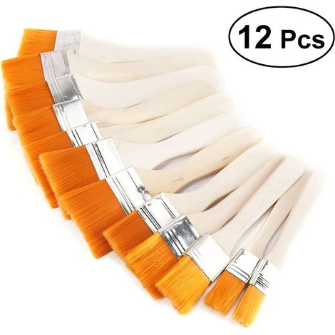 Ensemble de 12 pinceaux en bois pour peinture à l'huile, acrylique et aquarelle (1/5)