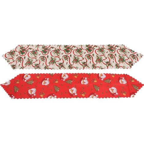 2-teiliges Weihnachtstischdecken-Set, 2 Designs, festliche Muster, waschbare Tischdekoration für Partys (1/5)
