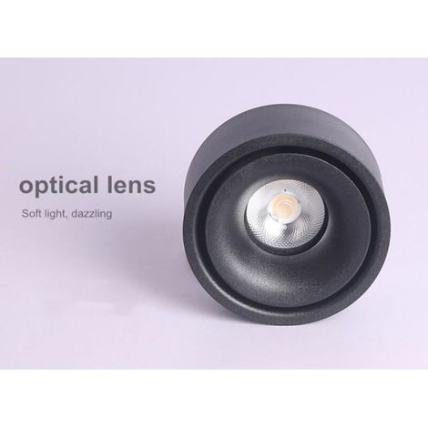 Projecteur LED rond à intensité réglable, montage en surface, COB, trou libre, plafonnier 7W, pour salon Lumière blanche 6000k (1/4)