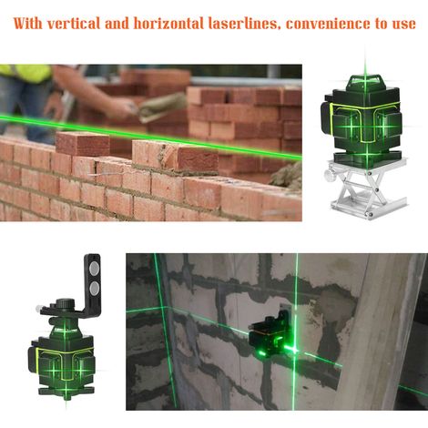 Niveau laser 16 lignes avec écran LCD multifonction, ligne verticale et horizontale, auto-nivellement 3°, luminosité réglable (1/4)