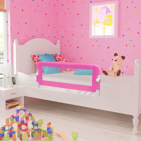 Barrière de lit de sécurité, Garde-corps pour lit pour la prévention des chutes pour tout-petits 2pcs Rose 102x42cm NKK42823 (1/5)