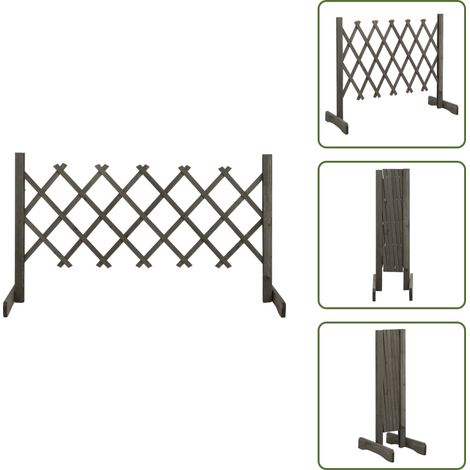 Valla extensible - vidaXL Valla de jardín enrejado madera maciza de abeto gris 120x60 cm - Valla de abeto
