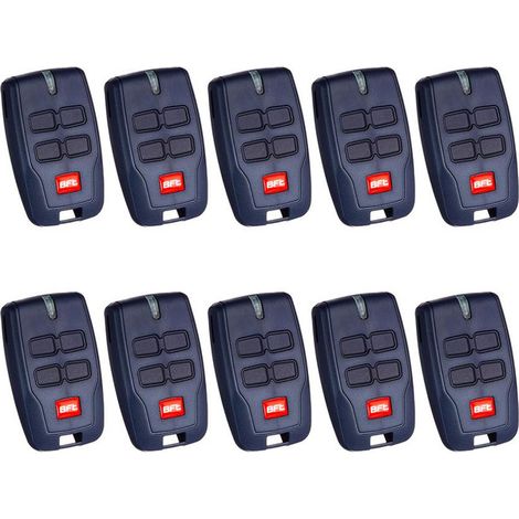 Lot de 10 télécommandes de porte de garage BFT 4 canaux pour portail électrique BFT Mitto 2, 4 boutons, 12 V, 433 MHz