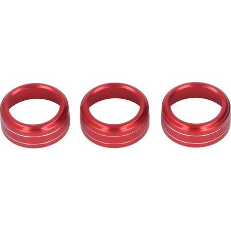 Anillo embellecedor del botón del interruptor del aire acondicionado, ribete rojo, accesorios de repuesto para el interior de la consola central del Mazda 6, 3 piezas (1/5)