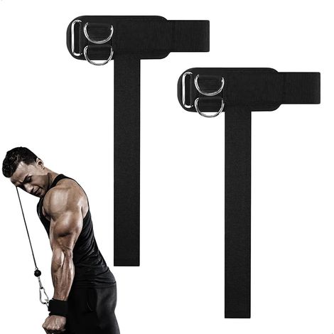 2 Sangles Anneau Musculation Bracelet de Force, Poids Protection Poignet, D Sangles de Soulevé de Terre Bracelet de Force Homme pour Musculation Haltérophilie (1/5)