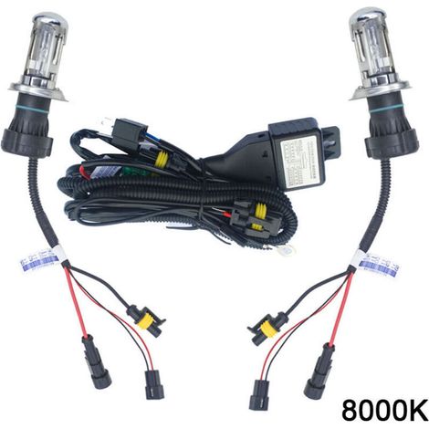 Xenon HID LED Bulb Lamp,35W H4 Xenon HID Bi-Xenon Hi/Lo Dual Beam Replacement Bulbs - 8000K (1/3)