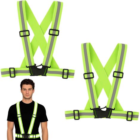 Gilet Jaune Adulte Fluorescent, 2PCS Gilet Réfléchissant Haute Visibilité, Gilet de Sécurité Respirant pour Vélo, Moto (1/5)