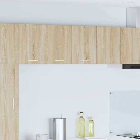 Hängeschrank 2 pcs Sonoma-Eiche und Weiß 60 x 31 x 40 cm