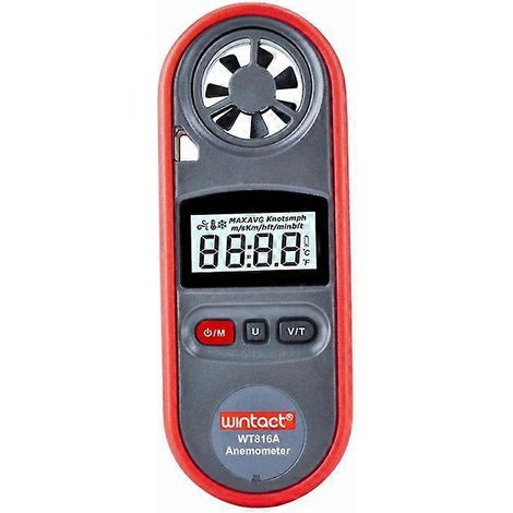 Anémomètre numérique IP67, échelle Beaufort, -1045℃ C/F, mesure de température 30 m/s, indicateur LCD de vitesse du vent et d'indice de froid. (1/5)