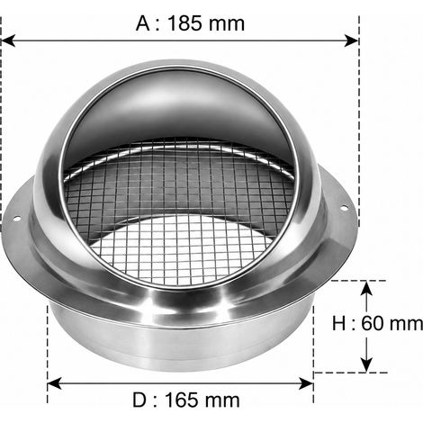 Chapeau de ventilation mural acier inoxydable 201 - modèle sans persienne 170 mm sortie d'air hotte conduit – Livraison gratuite