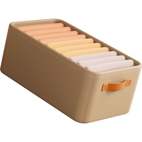 Große, faltbare Kleideraufbewahrungsbox aus Vliesstoff, Schubladentyp, extra groß, khaki, 47,8 x 29,5 x 23,9 cm (1/5)