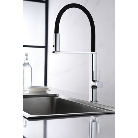 Rubinetto da cucina monocomando  Modello MENORCA  Colore grigio  Finitura cromo  [IMEX®] (1/3)