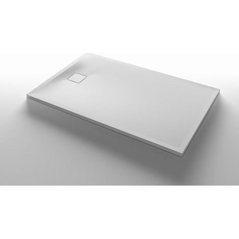 Nemo Stock Lapis 20 receveur de douche 140x90x4cm incl plan de couverture en minéral composite structure lisse blanc