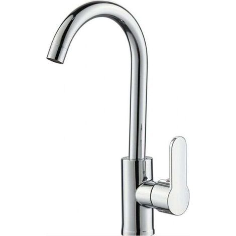 Ensemble de robinetterie de cuisine pour eau chaude et froide, modèle pivotant universel en cuivre pour évier. (1/4)