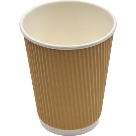 Gobelet en carton blanc double paroi ondulée kraft 360 ml - 500 unités - Betik
