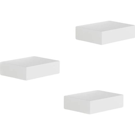 Ensemble de 3 étagères MBRA Showcase, blanc brillant, mini-étagère, étagère murale, rangement mural, objet décoratif
