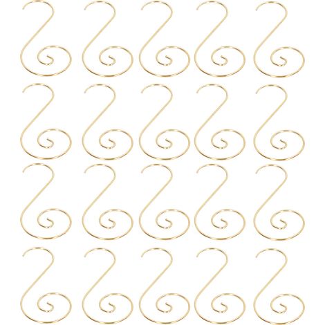 Set mit 600 goldenen S-förmigen Haken, Edelstahl, rostfrei, dekorativ für Weihnachtsbäume (1/5)