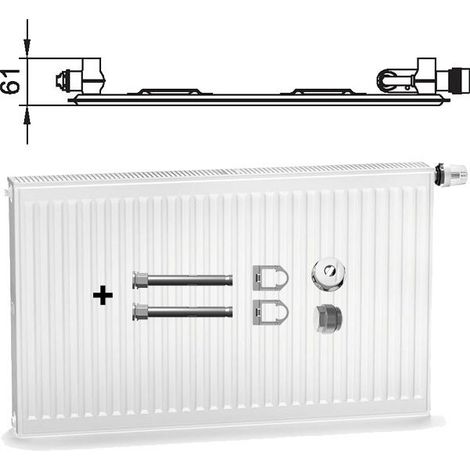 Kermi Radiateur à vanne profilée type 10 500x1100mm Position de vanne à gauche FTV100501101L1K (1/5)