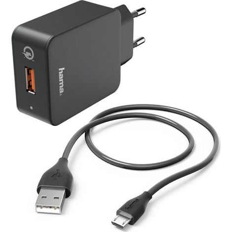 Hama Ladeset, Micro USB,1,5 m Ladegerät + Micro-USB-Kabel