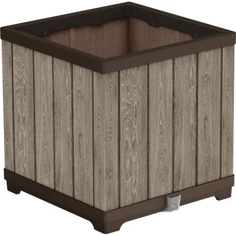 Keter Deco Square Pflanzer, 45,5x45,5x45,5 cm, wetterfest, mit Wasserreservoir