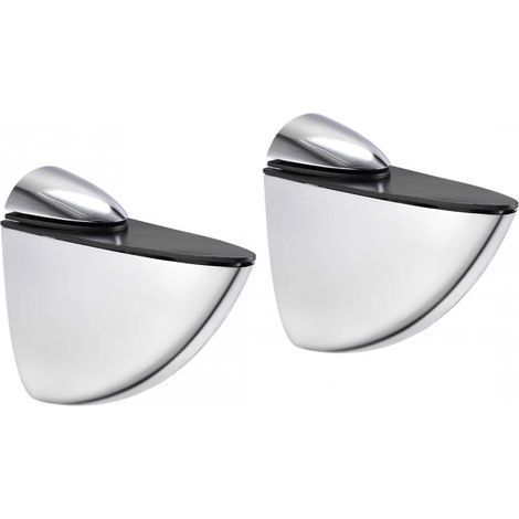 staffe a muro regolabili tipo Pelican da 65 mm, finitura cromo argento, con viti e tasselli, per cucina, bagno o mobili, fissaggio universale (1/4)