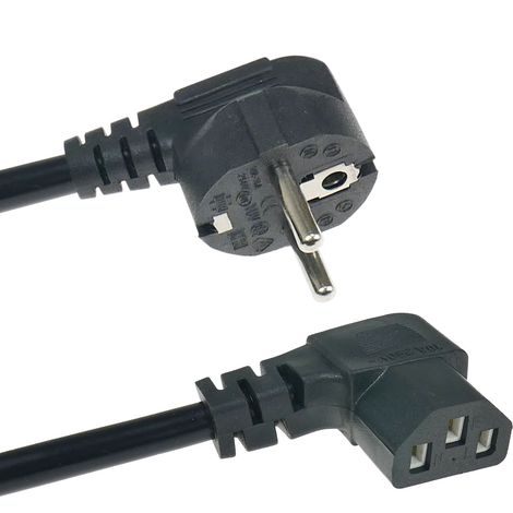 Stromkabel 230 V  C13  abgewinkelt  1,8 m