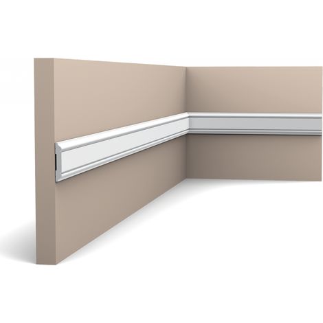 Orac – Profil plat PX144 – Moulure décorative L200 x H4,7 x l0,8 cm – Pour murs arrondis – Peinture recommandée pour protection UV (1/6)