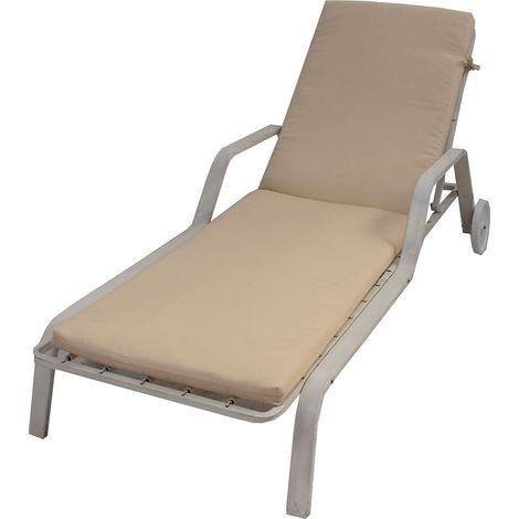 Cuscino per Lettino Prendisole da Giardino 190x57x5 cm in Dralon Allegro Ecru