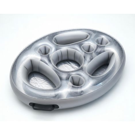 Flotteur de piscine avec porte-gobelets gris