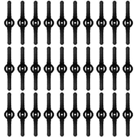 pair 30 pcs lames de rechange en plastique, lames de coupe-bordures, lames de tondeuse, accessoires de tondeuse, lames de rechange pour coupe-bordures sans fil - (noir) (1/5)