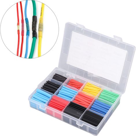 Set mit 560 Schrumpfschläuchen, Isolierschläuchen für Kabel, 5 Farben, 12 Größen, Schrumpfverhältnis 2:1. (1/5)