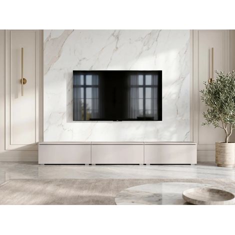 AX LIVING Barvo 3x100 cm TV Kommode Lowboard Beige Kaschmir Stehend